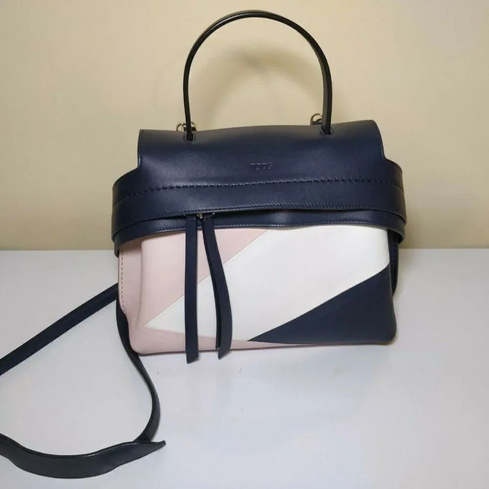 Tod's Micro Wave Colorblock Navy Pink Preowned